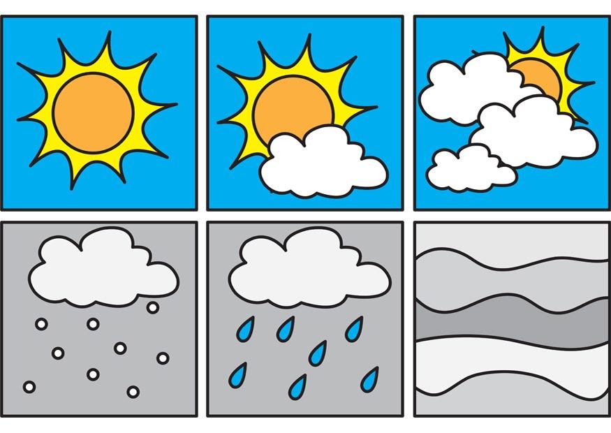 pittogrammi meteo 1 Disegno da colorare pittogrammi meteo 1