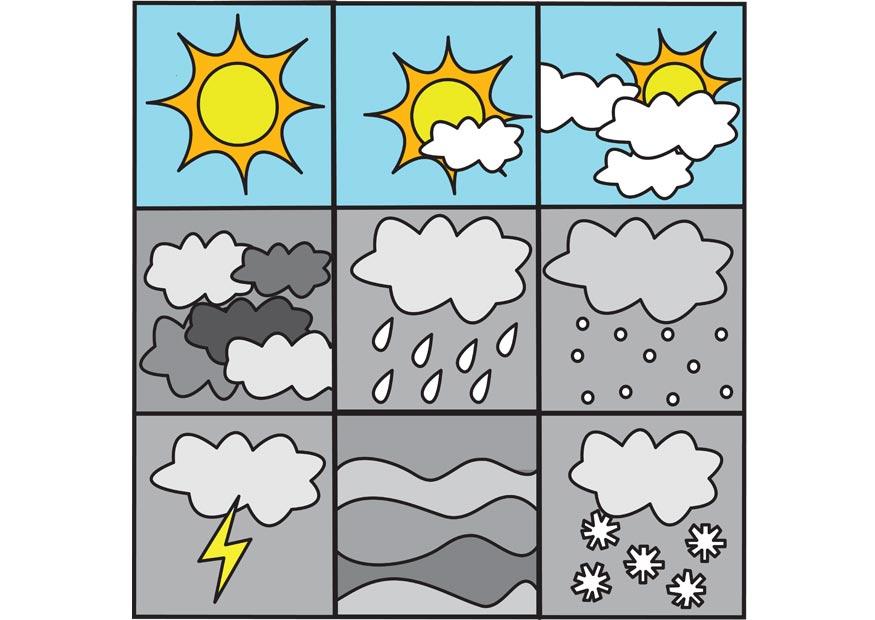 pittogrammi meteo 1 Disegno da colorare pittogrammi meteo 1