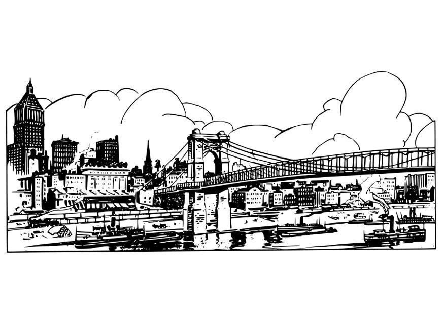 ponte Disegno da colorare ponte