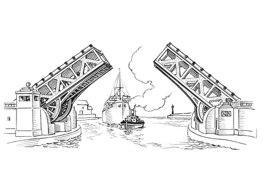 ponte - ponte basculante Disegno da colorare ponte - ponte basculante
