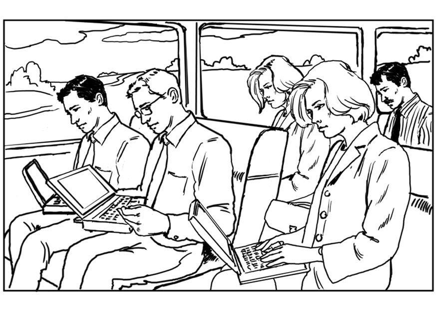 portatile sul treno Disegno da colorare portatile sul treno
