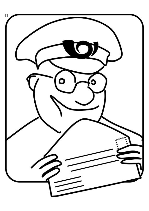 postino Disegno da colorare postino