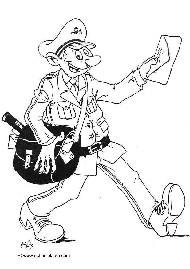 postino Disegno da colorare postino