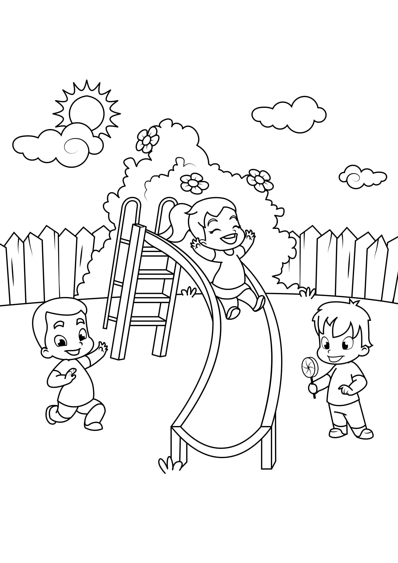 primavera in giardino Disegno da colorare primavera in giardino