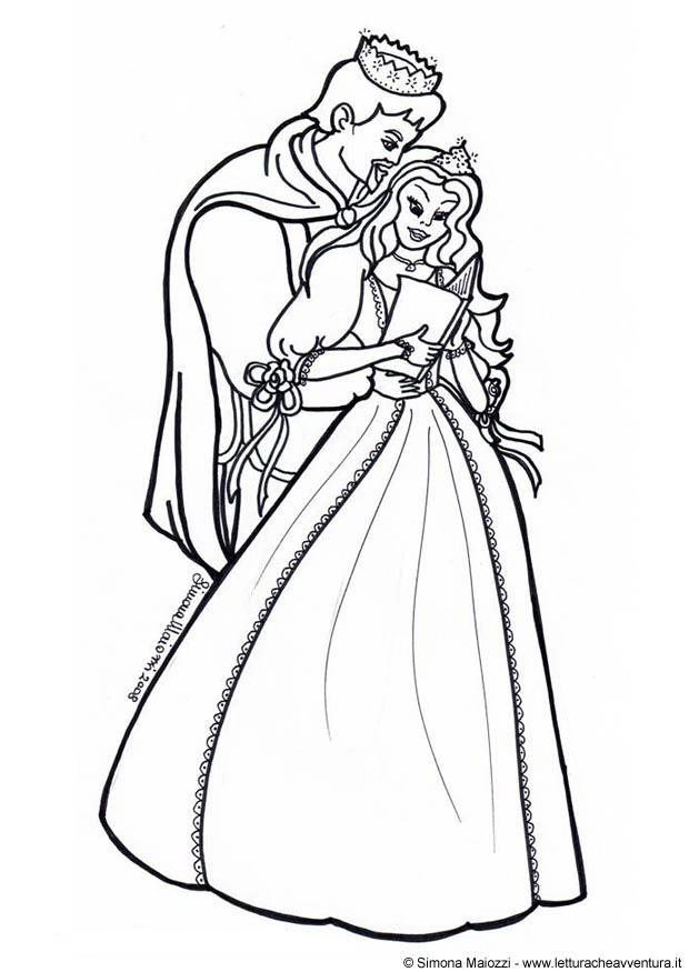 principe e principessa Disegno da colorare principe e principessa