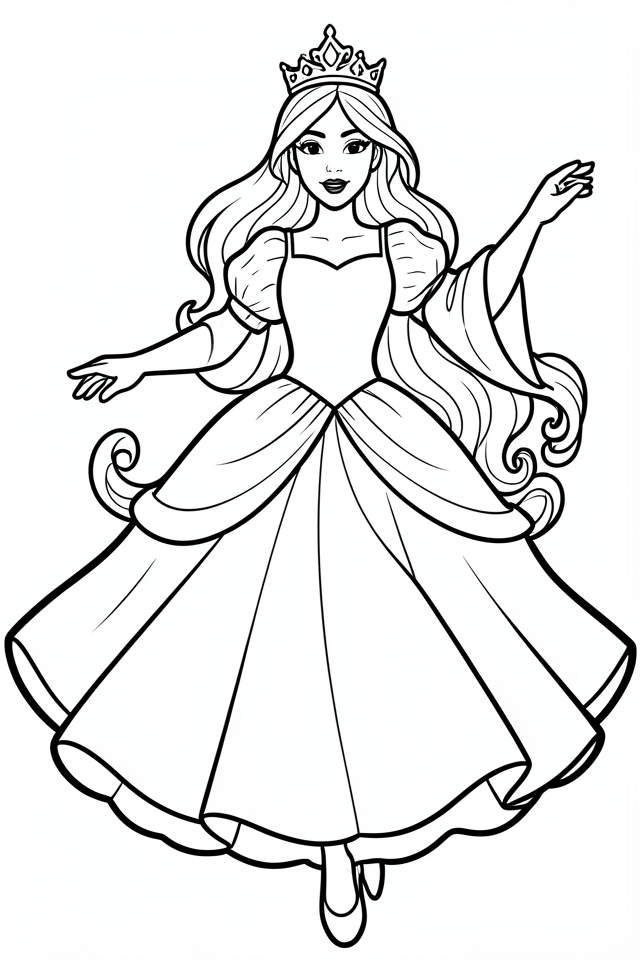 Disegno da colorare principessa