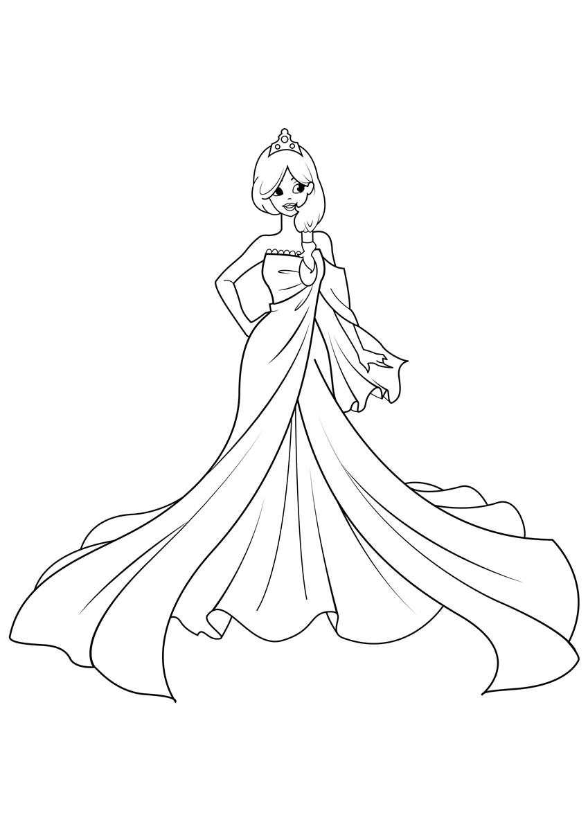 principessa alla festa Disegno da colorare principessa alla festa
