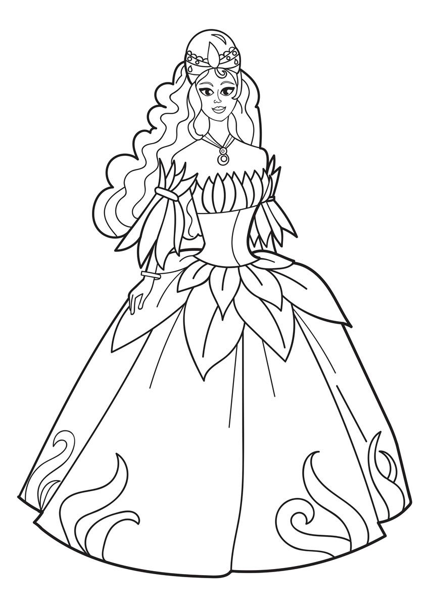 principessa alla festa Disegno da colorare principessa alla festa