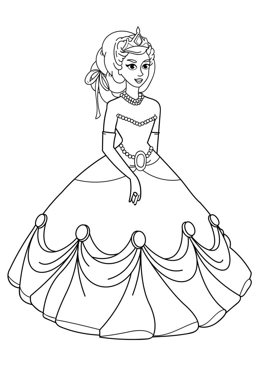 principessa con veste Disegno da colorare principessa con veste