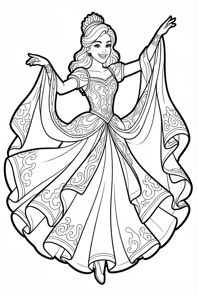 principessa danzante Disegno da colorare principessa danzante