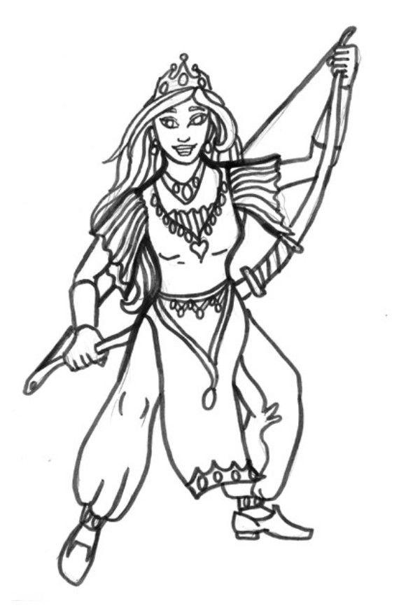 principessa degli archi Disegno da colorare principessa degli archi