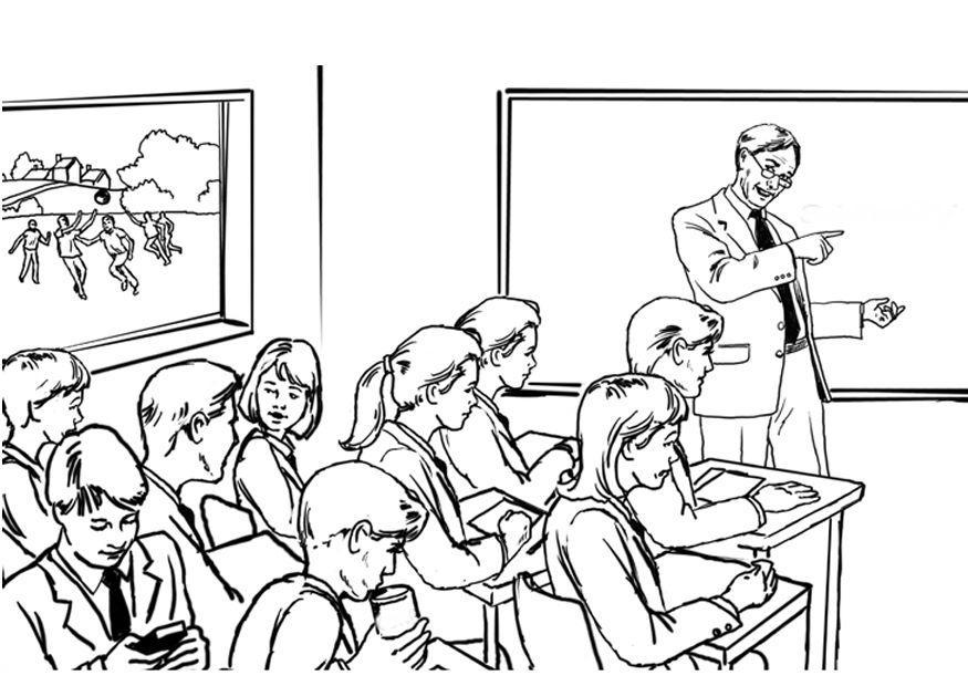 professore in classe Disegno da colorare professore in classe