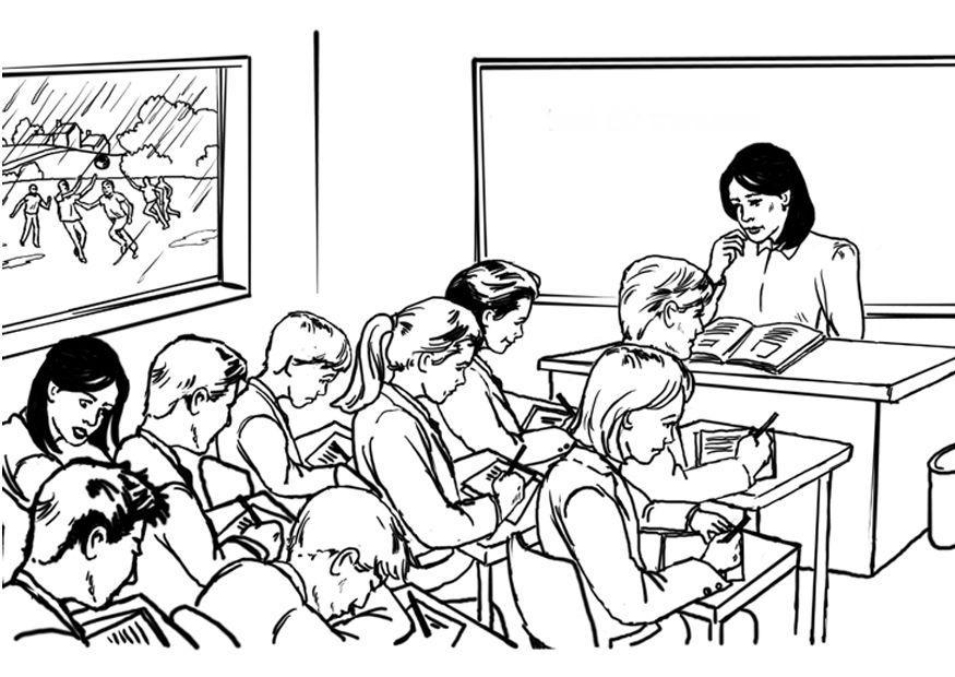 professore in classe Disegno da colorare professore in classe