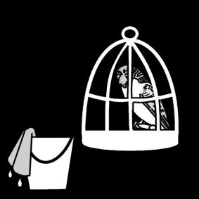 pulire la gabbia del uccellino Disegno da colorare pulire la gabbia del uccellino