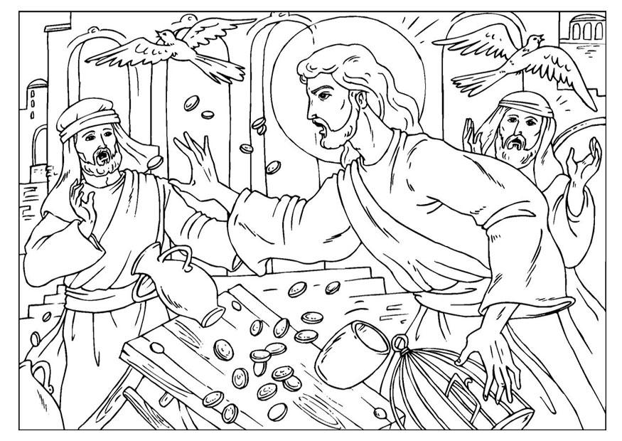 pulizia del tempio Disegno da colorare pulizia del tempio