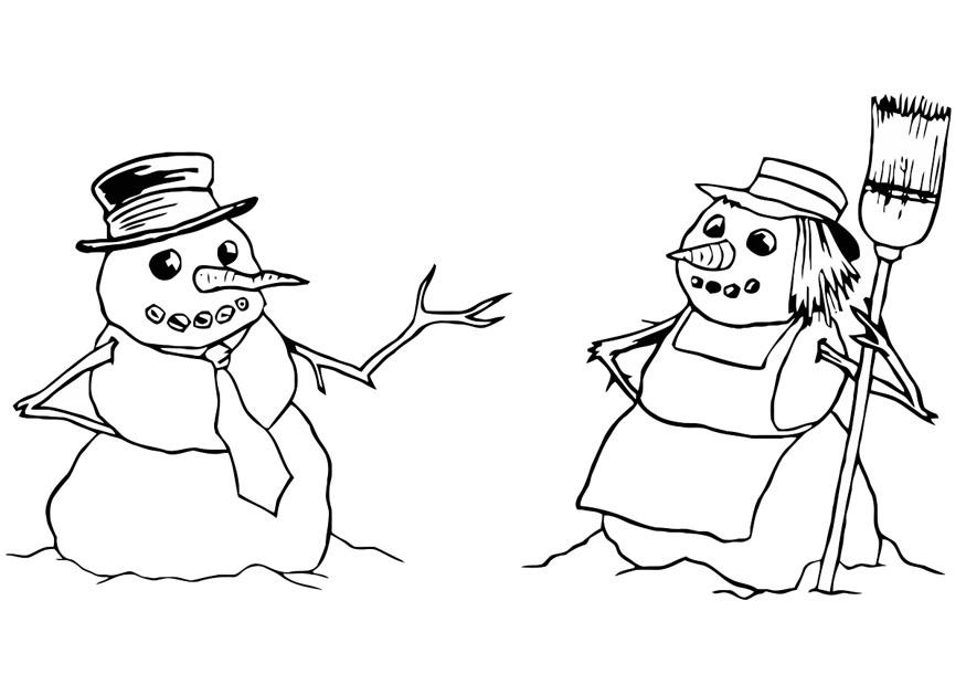 pupazzi di neve Disegno da colorare pupazzi di neve