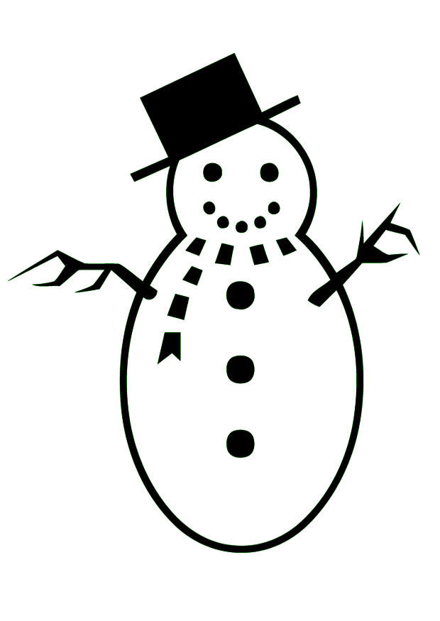 pupazzo di neve Disegno da colorare pupazzo di neve