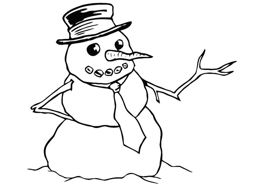 pupazzo di neve Disegno da colorare pupazzo di neve