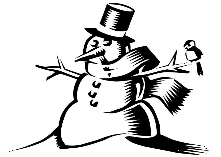 pupazzo di neve Disegno da colorare pupazzo di neve