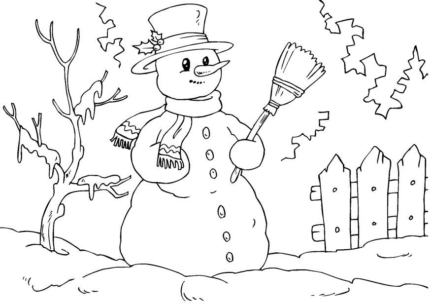pupazzo di neve Disegno da colorare pupazzo di neve