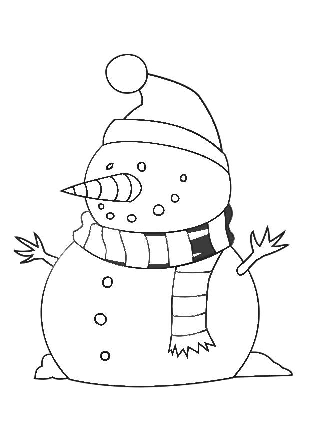 pupazzo di neve Disegno da colorare pupazzo di neve