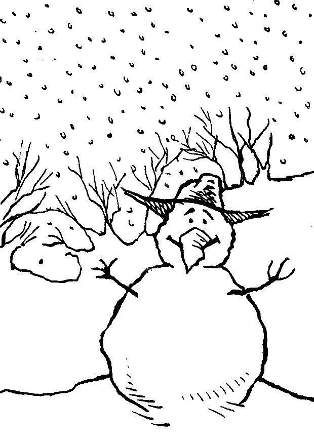 pupazzo di neve Disegno da colorare pupazzo di neve