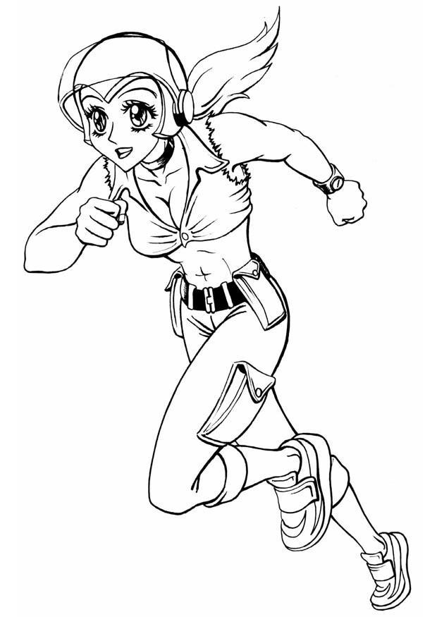 ragazza che corre Disegno da colorare ragazza che corre