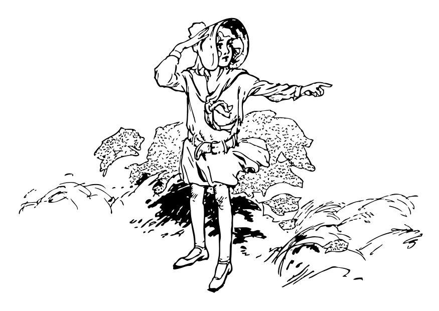 ragazza che indica la strada Disegno da colorare ragazza che indica la strada