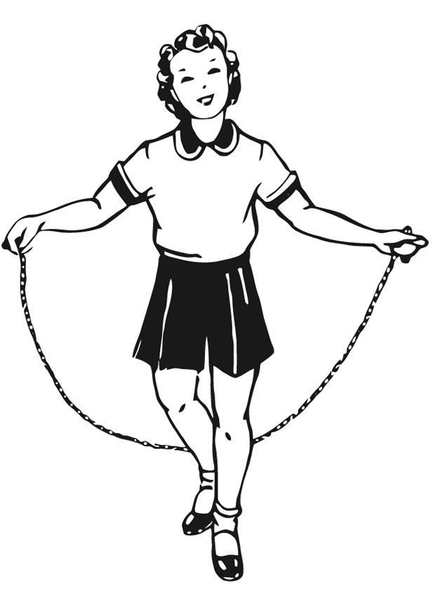 ragazza che salta la corda Disegno da colorare ragazza che salta la corda