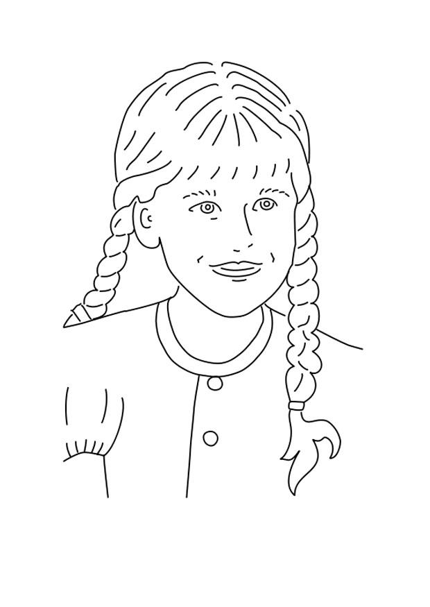 ragazza con le trecce Disegno da colorare ragazza con le trecce