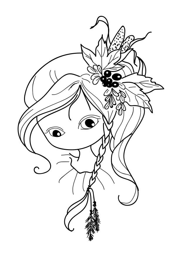 ragazza - disegna naso e bocca Disegno da colorare ragazza - disegna naso e bocca