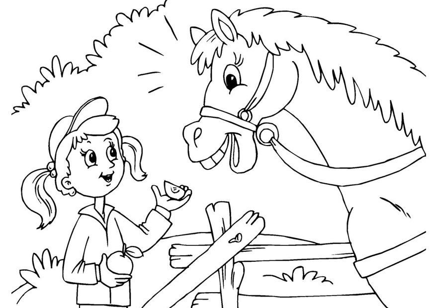 ragazza e cavallocavalli, cavallo, ragazze, ragazze Disegno da colorare ragazza e cavallocavalli, cavallo, ragazze, ragazze