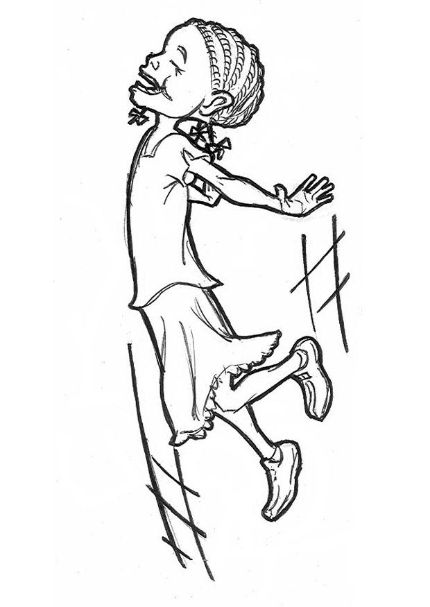 Disegno da colorare ragazza felice