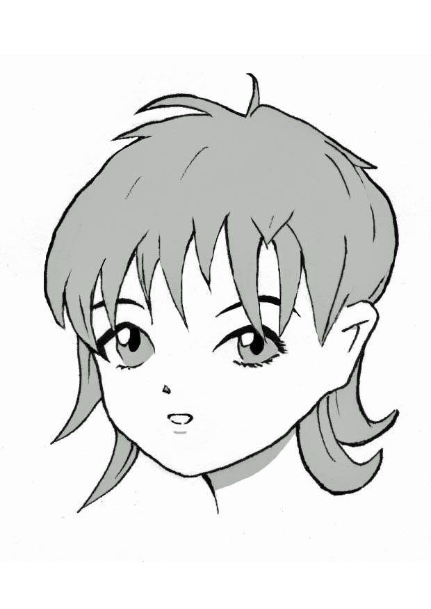 Disegno da colorare ragazza manga