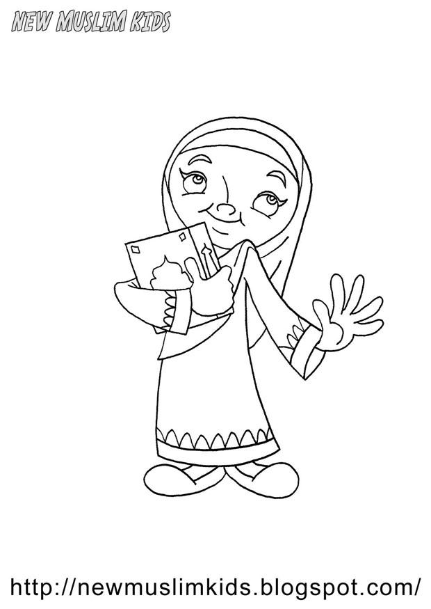 ragazza musulmana Disegno da colorare ragazza musulmana