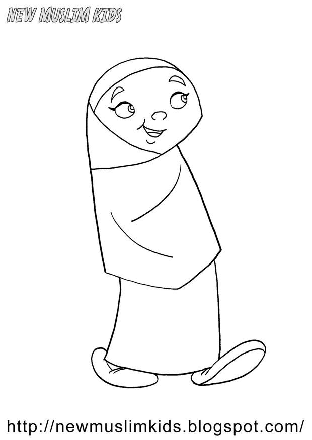 ragazza musulmana Disegno da colorare ragazza musulmana