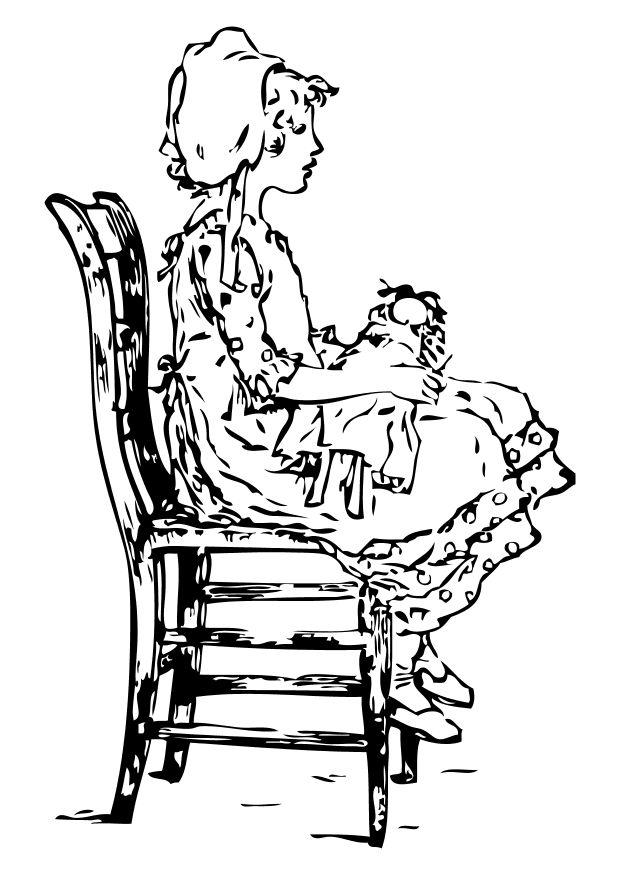 ragazza sulla sedia Disegno da colorare ragazza sulla sedia