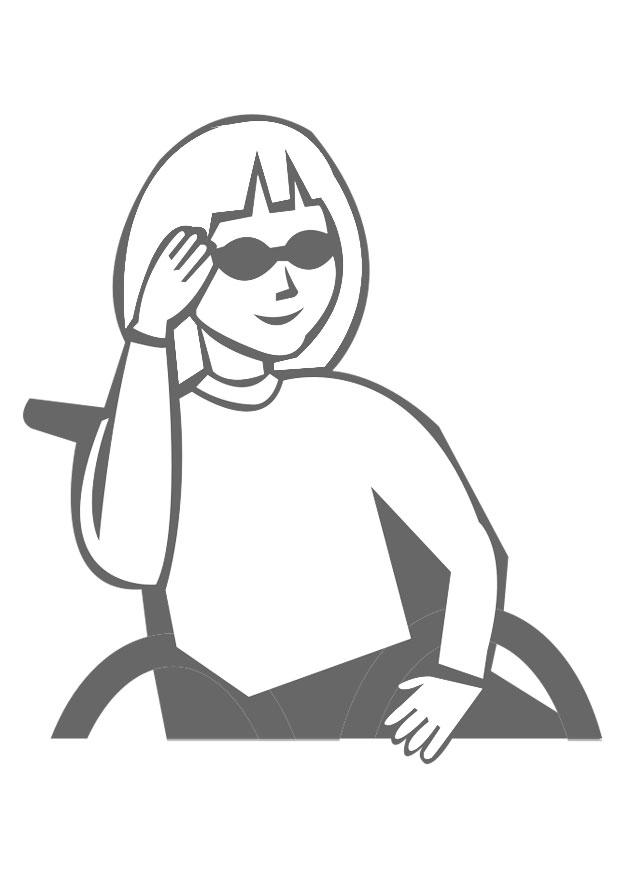 ragazza sulla sedia a rotelle Disegno da colorare ragazza sulla sedia a rotelle