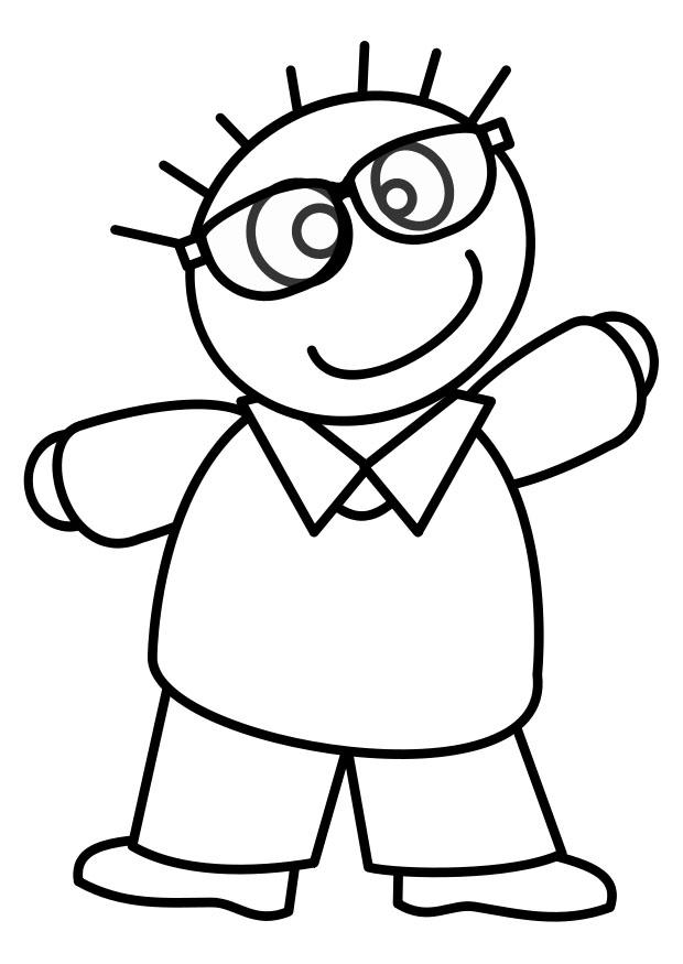 ragazzo con gli occhiali Disegno da colorare ragazzo con gli occhiali