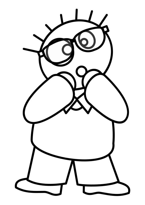 ragazzo con gli occhiali Disegno da colorare ragazzo con gli occhiali