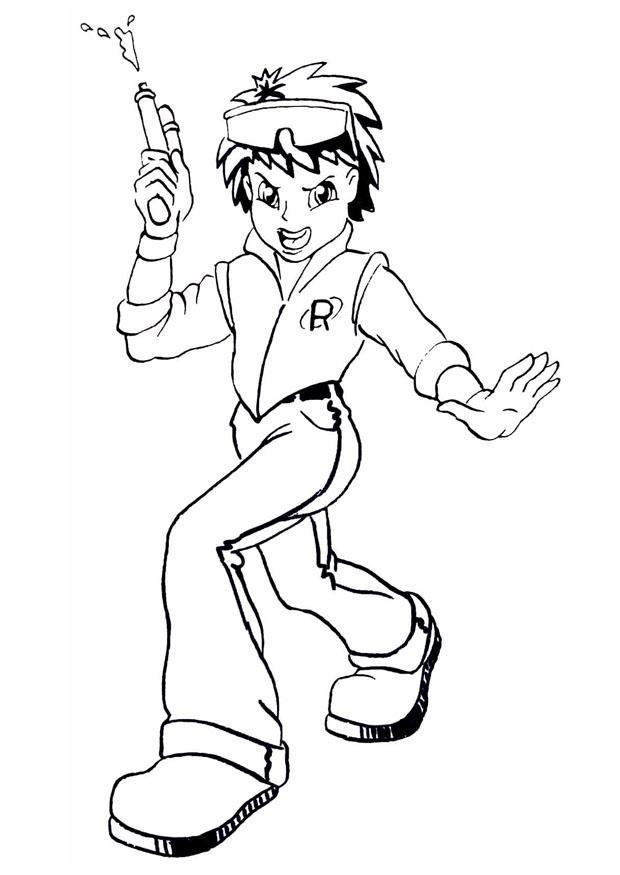 ragazzo con pistola ad acqua Disegno da colorare ragazzo con pistola ad acqua