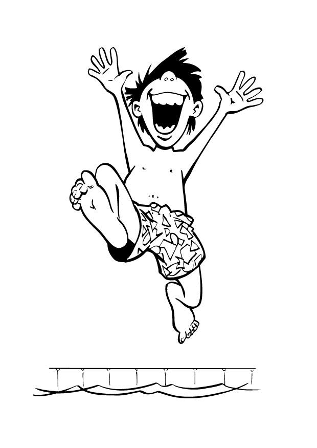 ragazzo in piscina Disegno da colorare ragazzo in piscina