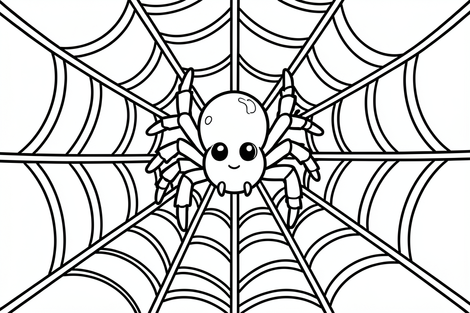 ragno nella tela Disegno da colorare ragno nella tela