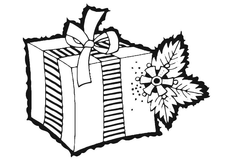 Disegno da colorare regalo di natale