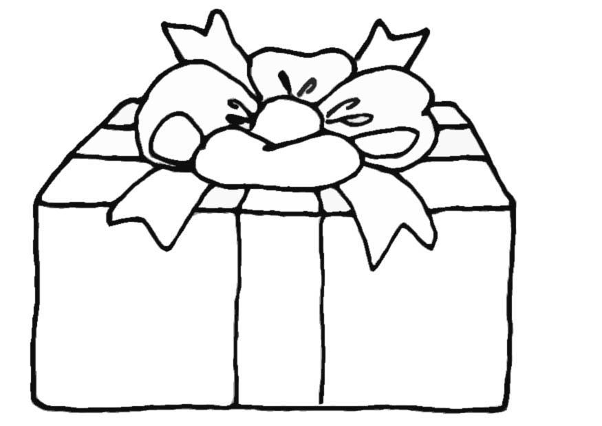 Disegno da colorare regalo di natale