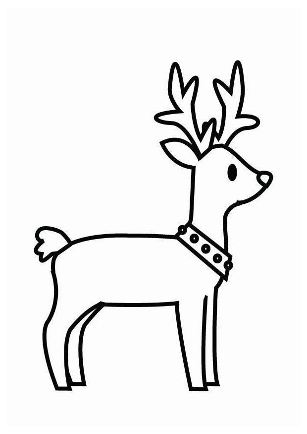 renna di natale Disegno da colorare renna di natale