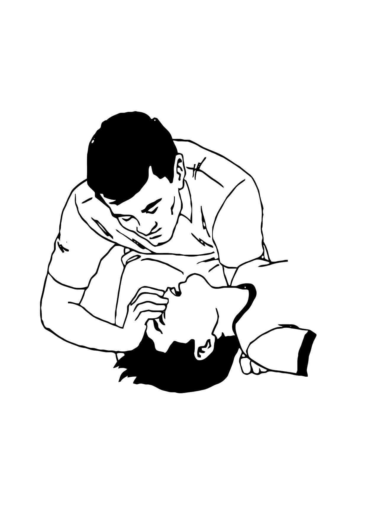 respirazione bocca a bocca Disegno da colorare respirazione bocca a bocca