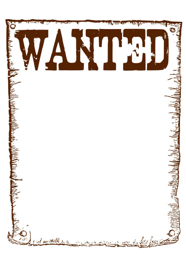 ricercato - wanted Disegno da colorare ricercato - wanted