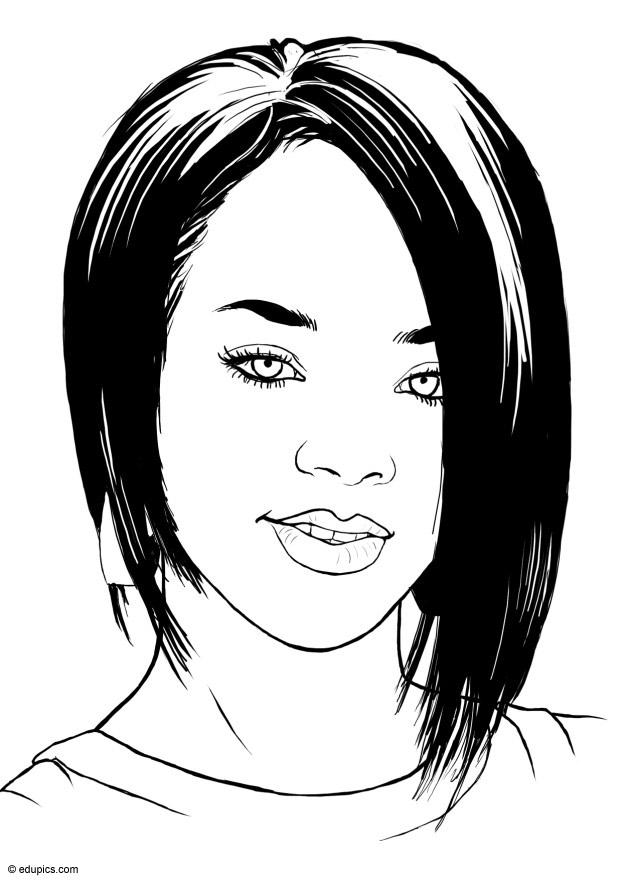 Disegno da colorare rihanna
