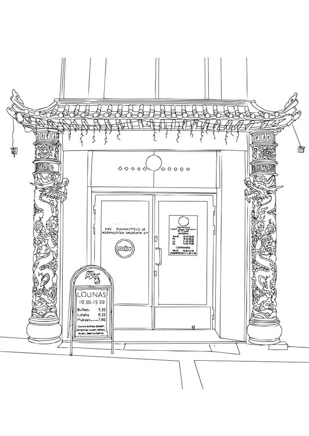 ristorante cinese Disegno da colorare ristorante cinese
